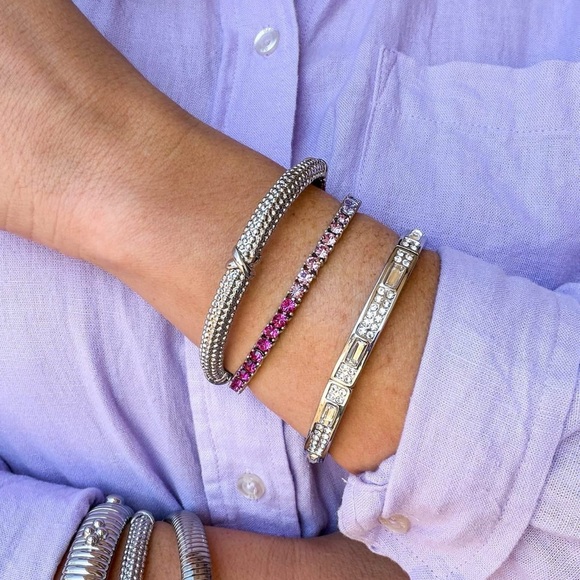 Park Lane LINDSAY Micro Impression Bracelet - Violet and Silver NWT - Picture 8 of 9